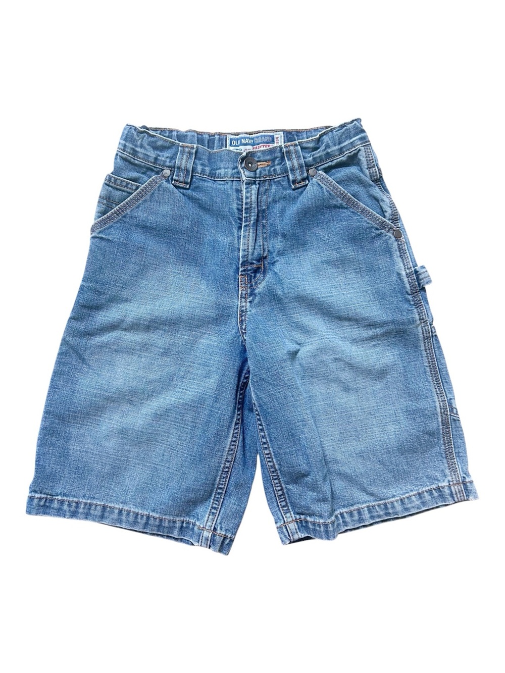 Vintage 90’s Old Navy Light Blue Denim Cargo Shorts Painters Jeans Size 8 Slim